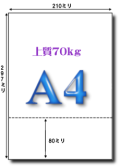 A4 上質70kg 80mm 2面